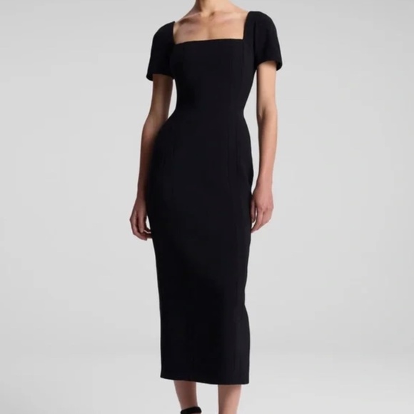 NWT A.L.C. Elvie Midi Dress – Black – Size 6 – Structured Cady – $595 Retail - Picture 2 of 11